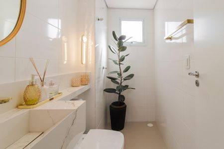Banheiro Social de apartamento para alugar com 2 quartos, 64m² em Vila Nossa Senhora das Vitorias, Mauá