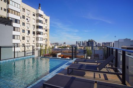 Área comum - Piscina de kitnet/studio para alugar com 1 quarto, 28m² em Cidade Baixa, Porto Alegre
