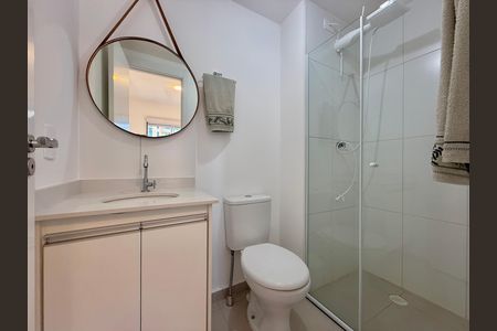 Banheiro Suíte de apartamento para alugar com 1 quarto, 27m² em Campo Belo, São Paulo