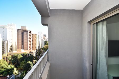 varanda quarto de kitnet/studio para alugar com 1 quarto, 25m² em Jardim Paulista, São Paulo