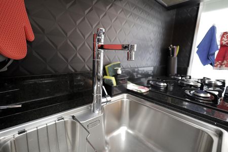 Cozinha de apartamento para alugar com 3 quartos, 83m² em Vila Valparaíso, Santo André