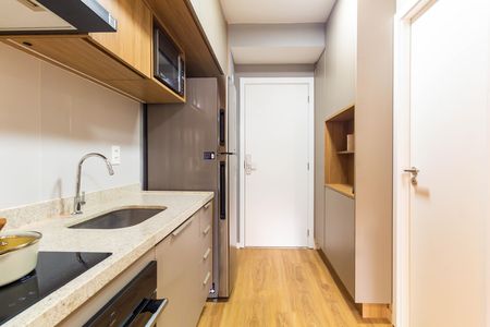 Cozinha de apartamento para alugar com 1 quarto, 28m² em Paraíso, São Paulo