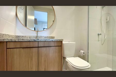 Banheiro da Suíte 1 de kitnet/studio para alugar com 1 quarto, 25m² em Pinheiros, São Paulo