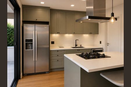Cozinha de casa de condomínio para alugar com 3 quartos, 155m² em Alphaville, Santana de Parnaíba