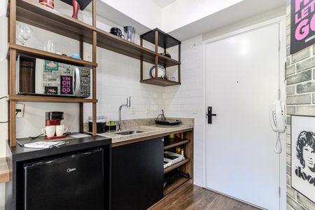 Cozinha de kitnet/studio para alugar com 1 quarto, 22m² em Centro Histórico de São Paulo, São Paulo