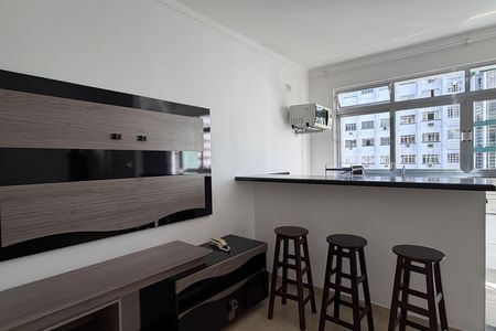 Sala de apartamento para alugar com 1 quarto, 50m² em Itararé, Santos