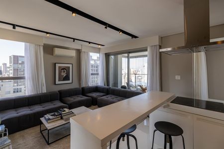 Sala de apartamento para alugar com 1 quarto, 98m² em Vila Nova Conceição, São Paulo
