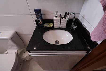 Banheiro da suíte  de apartamento à venda com 2 quartos, 100m² em Parque das Nações, Santo André
