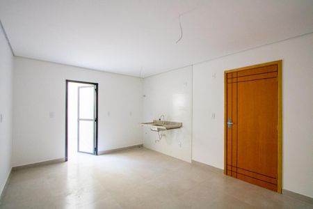 Sala/Cozinha de apartamento à venda com 2 quartos, 55m² em Vila Pires, Santo André