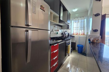 Cozinha de apartamento para alugar com 1 quarto, 45m² em Vila Caiçara, Praia Grande