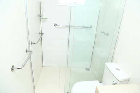 Apartamento à venda com 87m², 2 quartos e 1 vagaDetalhe das barras no banheiro Social