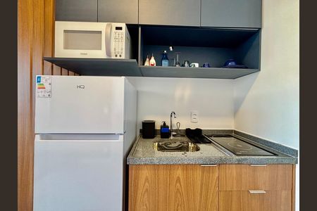 Cozinha  de kitnet/studio à venda com 1 quarto, 28m² em Pinheiros, São Paulo