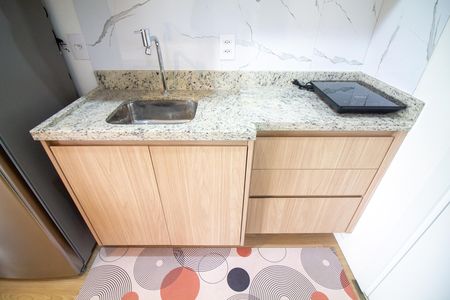 Cozinha de kitnet/studio para alugar com 1 quarto, 22m² em Santo Amaro, São Paulo