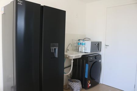 Cozinha de kitnet/studio para alugar com 1 quarto, 19m² em Água Branca, São Paulo