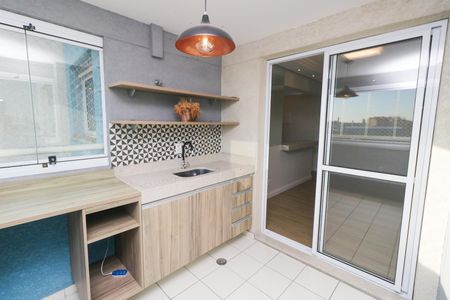 Varanda da Sala de apartamento para alugar com 2 quartos, 60m² em Vila Valparaíso, Santo André