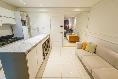 Studio para alugar com 40m², 1 quarto e 1 vaga Studio para alugar com 40m², 1 quarto e 1 vagaFlat: sala/cozinha e quarto