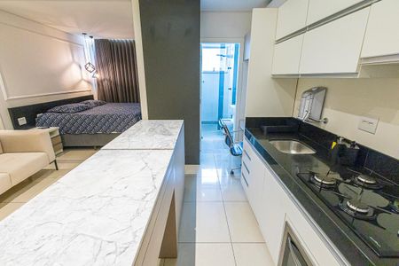 Studio para alugar com 40m², 1 quarto e 1 vaga Studio para alugar com 40m², 1 quarto e 1 vagaFlat: sala/cozinha e quarto