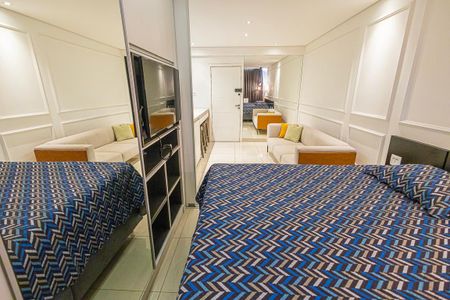 Studio para alugar com 40m², 1 quarto e 1 vaga Studio para alugar com 40m², 1 quarto e 1 vagaFlat: sala/cozinha e quarto