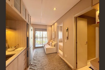 Cozinha  de apartamento à venda com 1 quarto, 34m² em Brooklin, São Paulo
