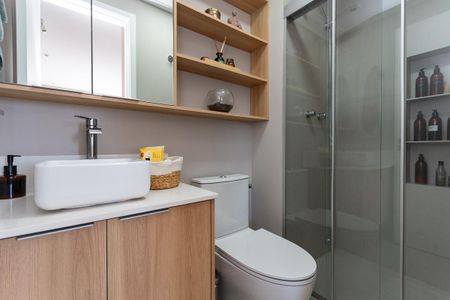 Apartamento para alugar com 56m², 1 quarto e 1 vaga Apartamento para alugar com 56m², 1 quarto e 1 vagaBanheiro do Quarto Suíte