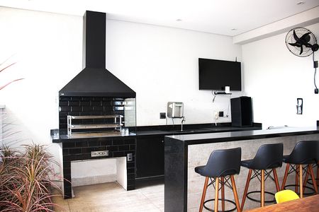 Studio para alugar com 43m², 1 quarto e 1 vagaChurrasqueira