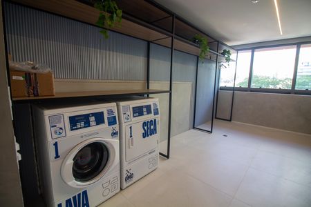 Área comum - Lavanderia de kitnet/studio para alugar com 1 quarto, 26m² em Santo Amaro, São Paulo