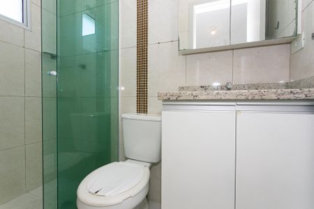 Banheiro da Suíte 1 de casa de condomínio para alugar com 2 quartos, 67m² em Chácara Seis de Outubro, São Paulo