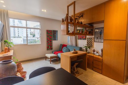 Sala de apartamento à venda com 1 quarto, 48m² em Funcionários, Belo Horizonte