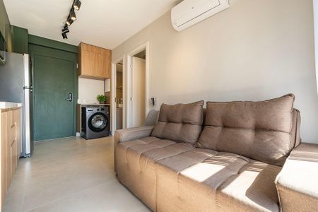 Sala/Cozinha de kitnet/studio para alugar com 1 quarto, 28m² em Pinheiros, São Paulo