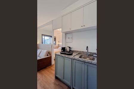 Studio para alugar com 29m², 1 quarto e sem vaga Studio para alugar com 29m², 1 quarto e sem vagaCozinha e Área de Serviço