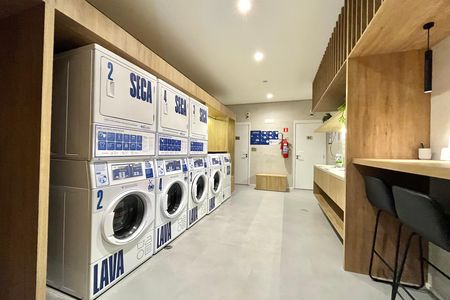 Área comum - Lavanderia de kitnet/studio para alugar com 1 quarto, 24m² em Vila Mascote, São Paulo