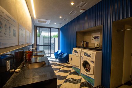 Área comum - Lavanderia de kitnet/studio para alugar com 1 quarto, 25m² em Brooklin, São Paulo