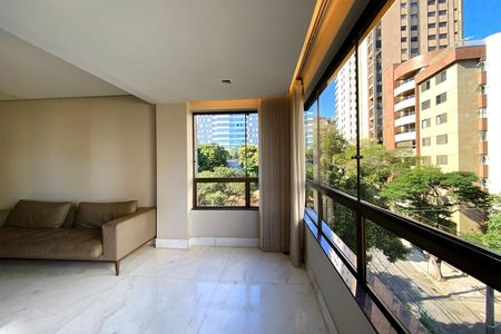 Varanda da Sala de apartamento à venda com 3 quartos, 180m² em Serra, Belo Horizonte