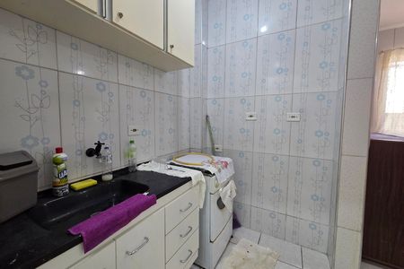 Cozinha de kitnet/studio para alugar com 1 quarto, 22m² em Cidade Ocian, Praia Grande