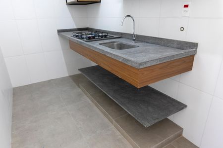 Cozinha de apartamento para alugar com 1 quarto, 40m² em Taquaral, Campinas
