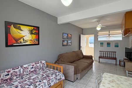 Sala de apartamento para alugar com 1 quarto, 51m² em Gonzaga, Santos
