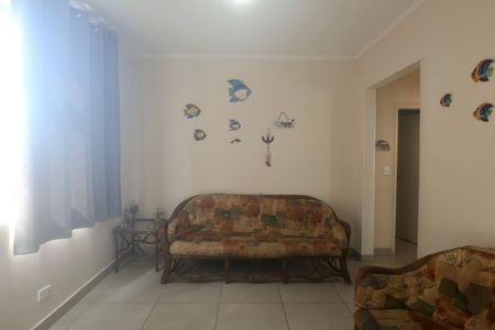Sala de apartamento para alugar com 1 quarto, 55m² em Jardim Ana Maria, Guarujá