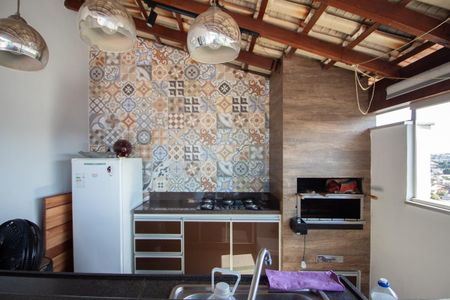 Espaço Gourmet -  Cobertura de apartamento à venda com 3 quartos, 140m² em Parque São Pedro, Belo Horizonte