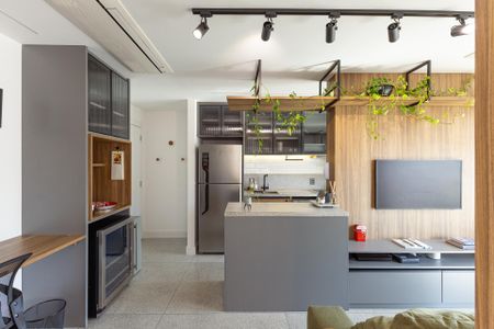 Cozinha de apartamento para alugar com 1 quarto, 46m² em Vila Nova Conceição, São Paulo