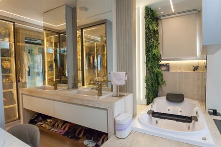 Banheiro suite  de apartamento à venda com 2 quartos, 128m² em Vila da Serra, Nova Lima