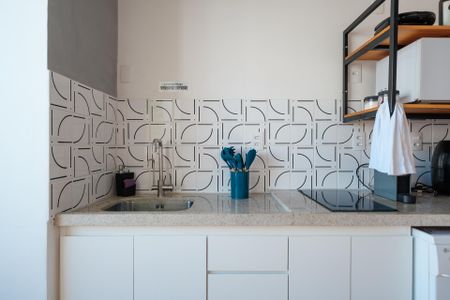 Cozinha de apartamento para alugar com 1 quarto, 24m² em Boqueirão, Santos