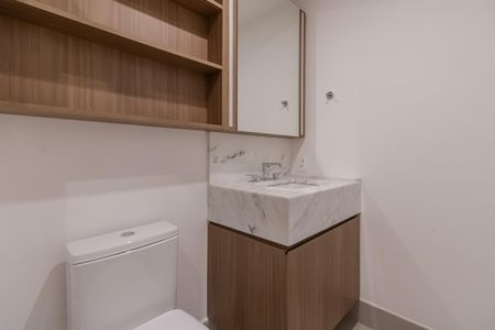 Banheiro da Suíte de kitnet/studio para alugar com 1 quarto, 35m² em Indianópolis, São Paulo