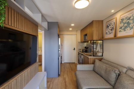 Sala  de apartamento à venda com 1 quarto, 28m² em Brooklin, São Paulo