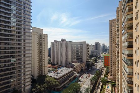 Varanda da Sala vista  de apartamento à venda com 1 quarto, 28m² em Brooklin, São Paulo
