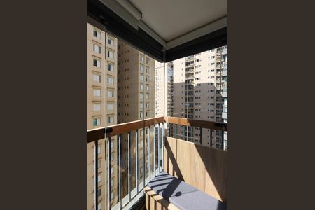 Varanda da Sala de apartamento à venda com 1 quarto, 28m² em Brooklin, São Paulo