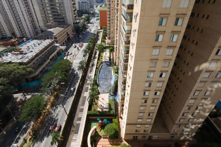 Varanda da Sala vista de apartamento à venda com 1 quarto, 28m² em Brooklin, São Paulo