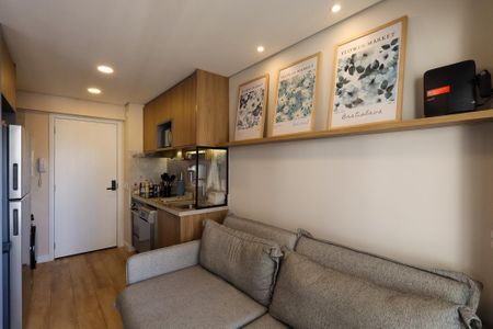 Sala  de apartamento à venda com 1 quarto, 28m² em Brooklin, São Paulo