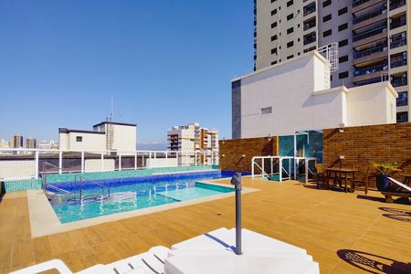 Área comum - Piscina de apartamento para alugar com 1 quarto, 48m² em Guilhermina, Praia Grande