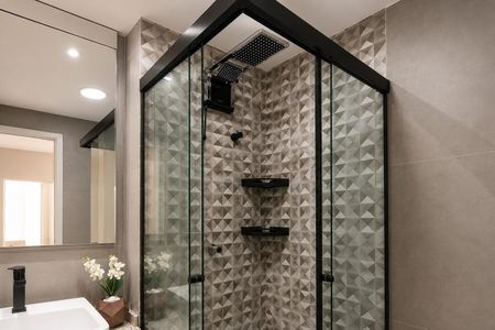 Banheiro de kitnet/studio para alugar com 1 quarto, 33m² em Paraíso, São Paulo