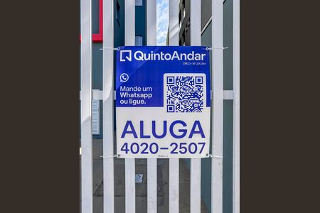 Placa Instalada na Fachada de kitnet/studio para alugar com 1 quarto, 20m² em Vila Sao Pedro, Santo André